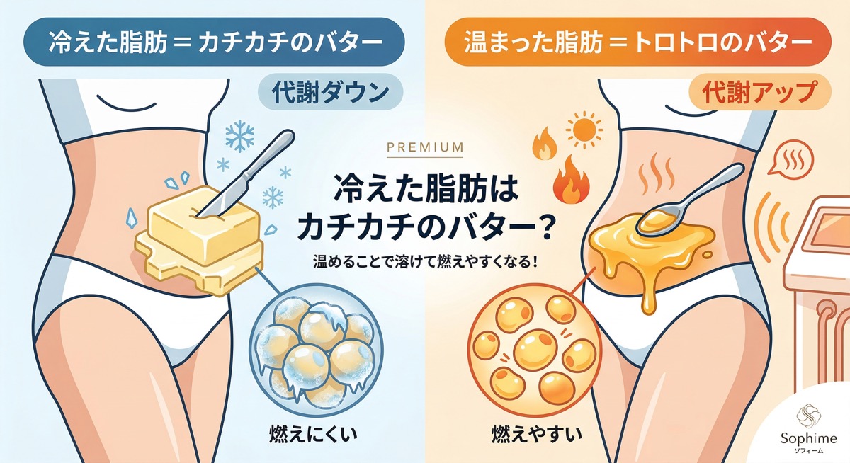 冷凍庫から出したばかりのカチカチのバター